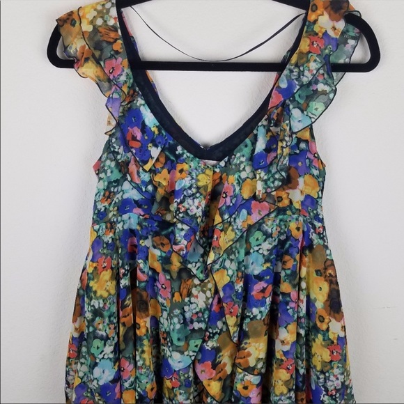 H&M Garden Collection Mini Ruffled Dress Size 8 - Picture 3 of 7